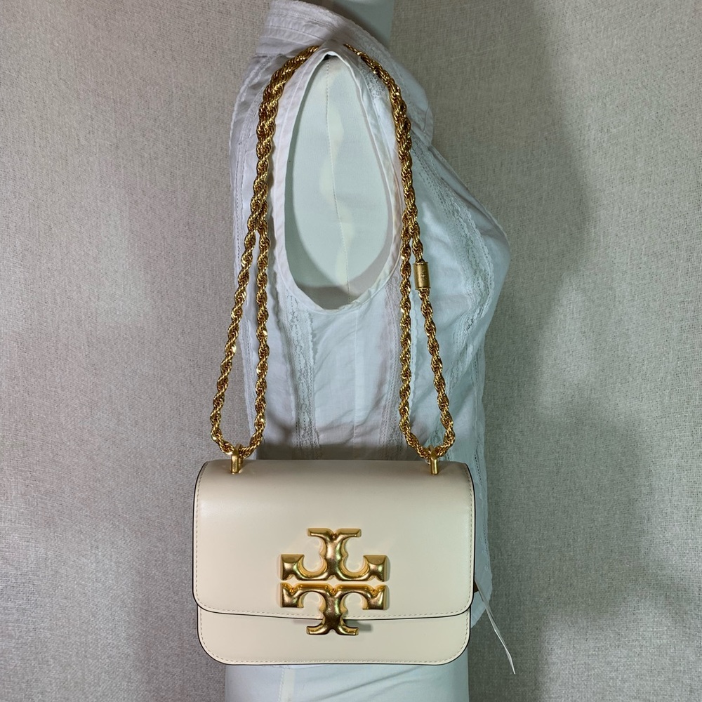 Tory Burch Cream Shoulder Bag with Gold Chain